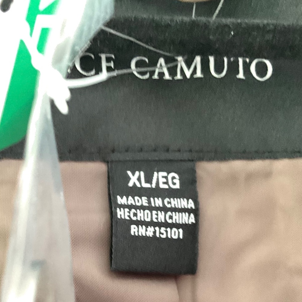 NWT Vince Camuto Faux Leather Trench Coat Tan Croc Embossed  Maxi Jacket Size XL - Picture 2 of 14